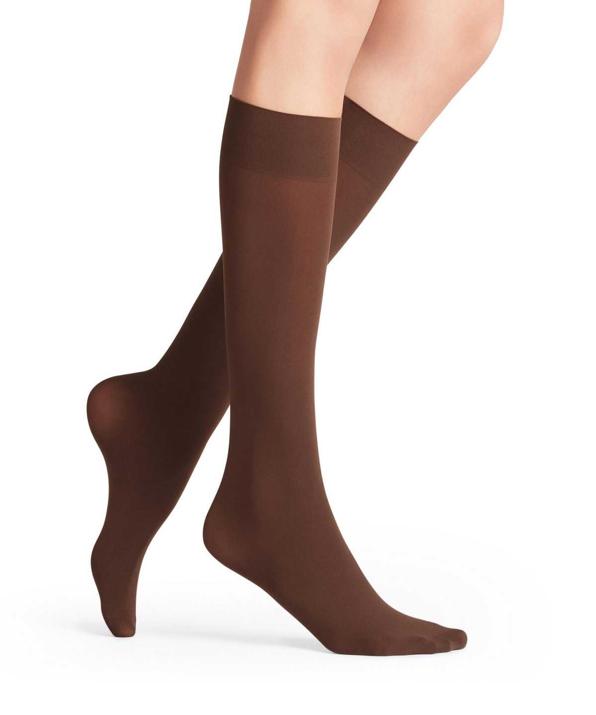 Calzini Donna Falke Pure Matt 50 DEN Knee-high Socks Marroni | WEDR73208