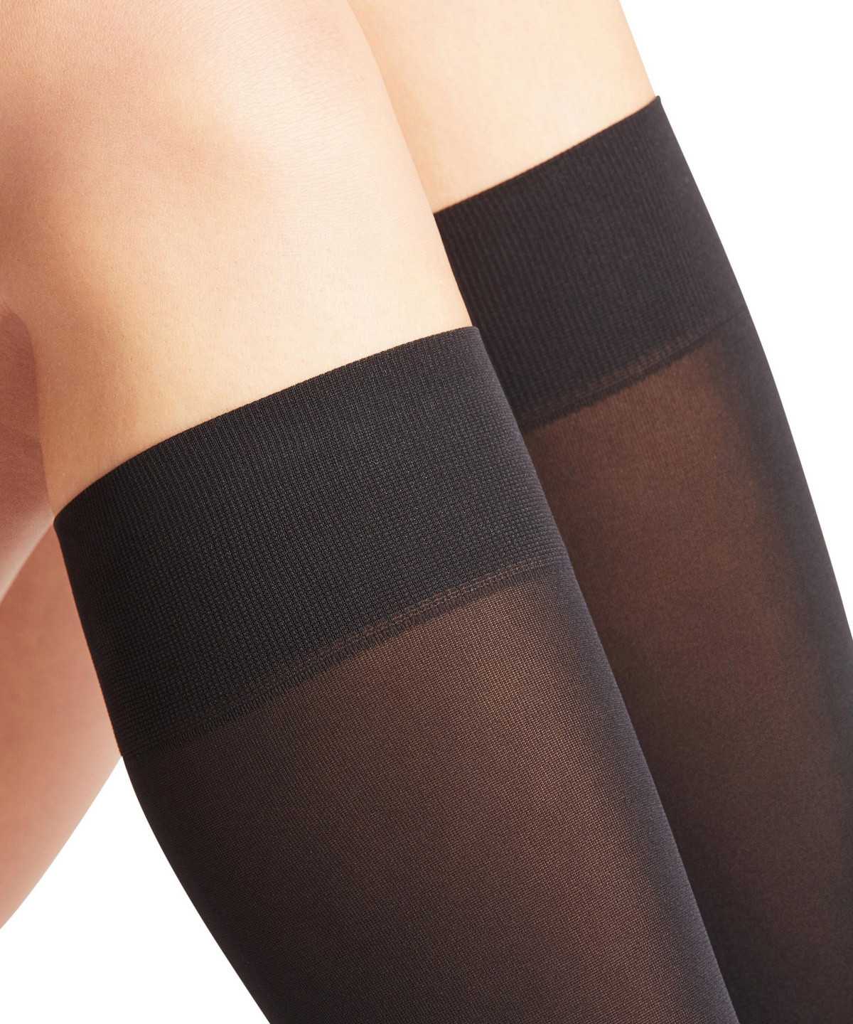 Calzini Donna Falke Pure Matt 50 DEN Knee-high Socks Nere | UOZG29573