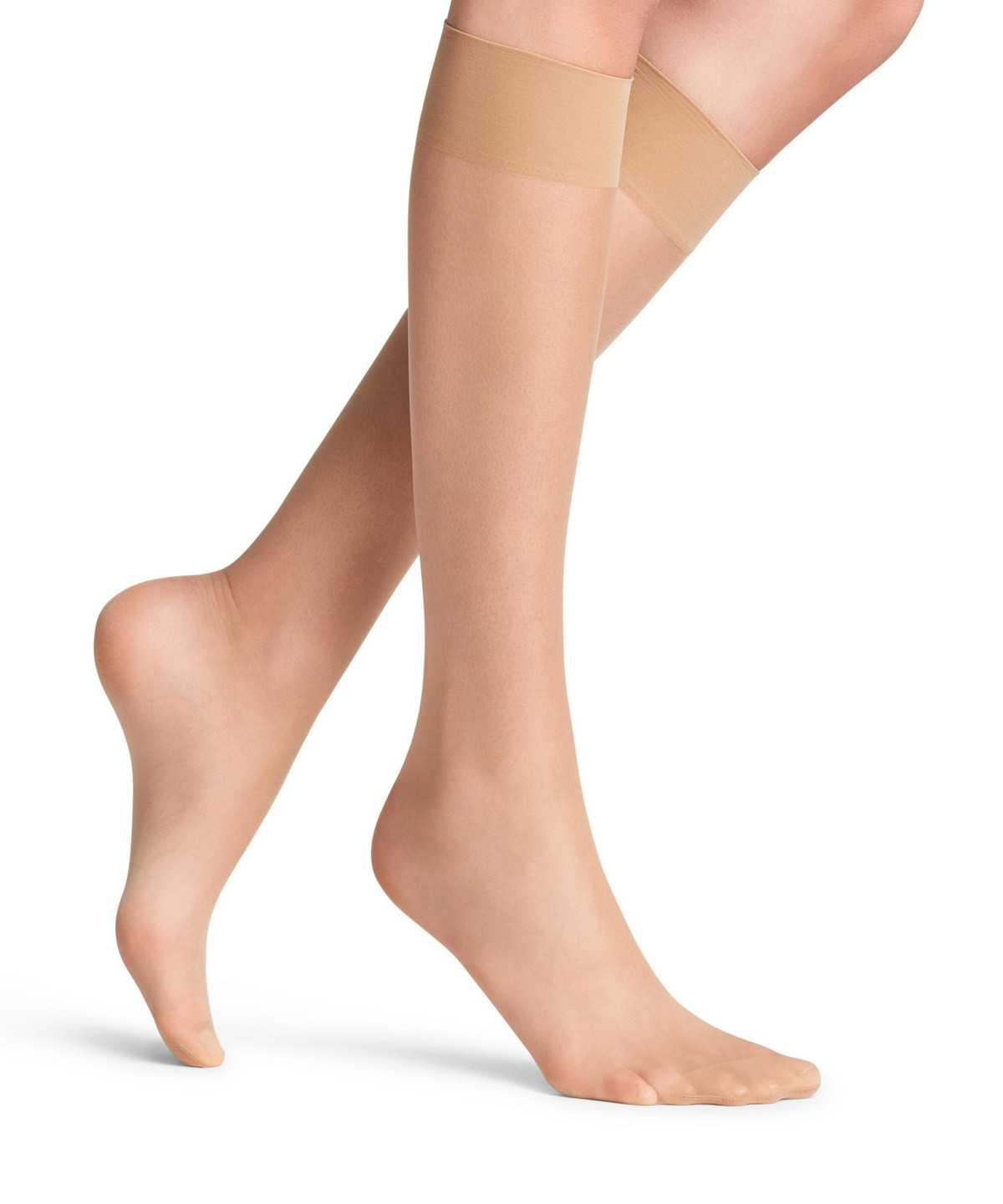 Calzini Donna Falke Seidenglatt 15 DEN Knee-high Socks Beige | TAIO43529