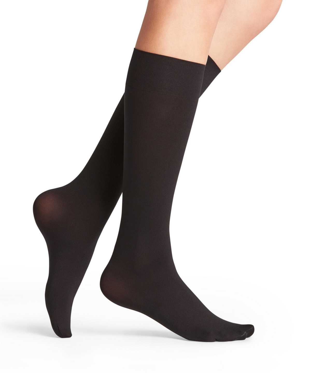 Calzini Donna Falke Seidenglatt 40 DEN Knee-high Socks Nere | LBMA60394