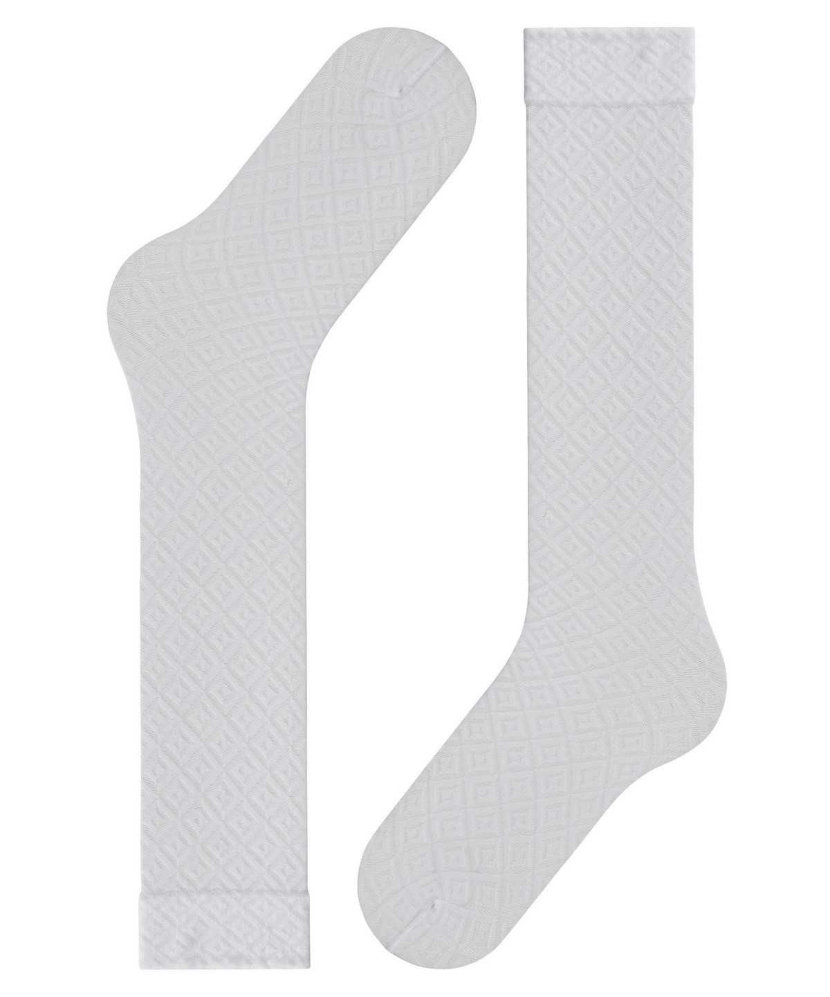 Calzini Donna Falke Tessellating 25 DEN Knee-high Socks Bianche | TFBC35871