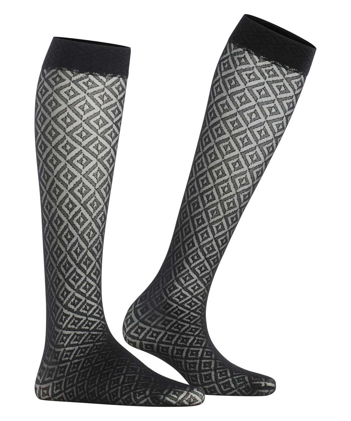 Calzini Donna Falke Tessellating 25 DEN Knee-high Socks Nere | VTJM03957