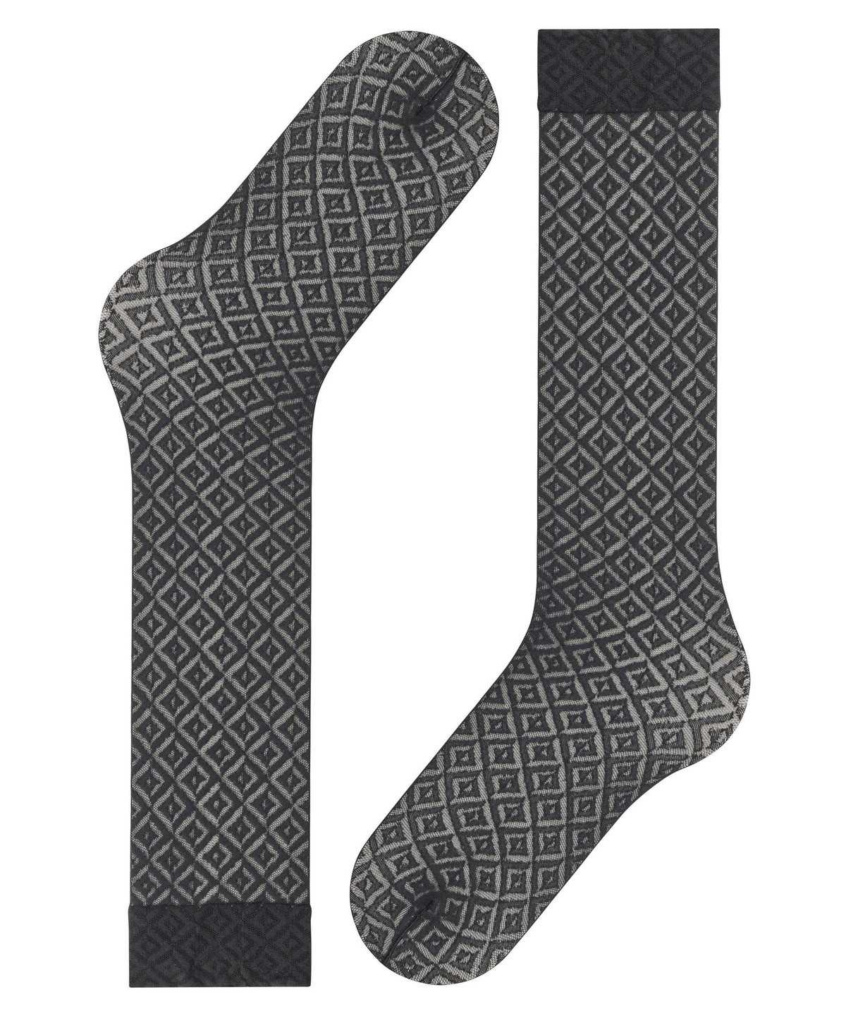 Calzini Donna Falke Tessellating 25 DEN Knee-high Socks Nere | VTJM03957