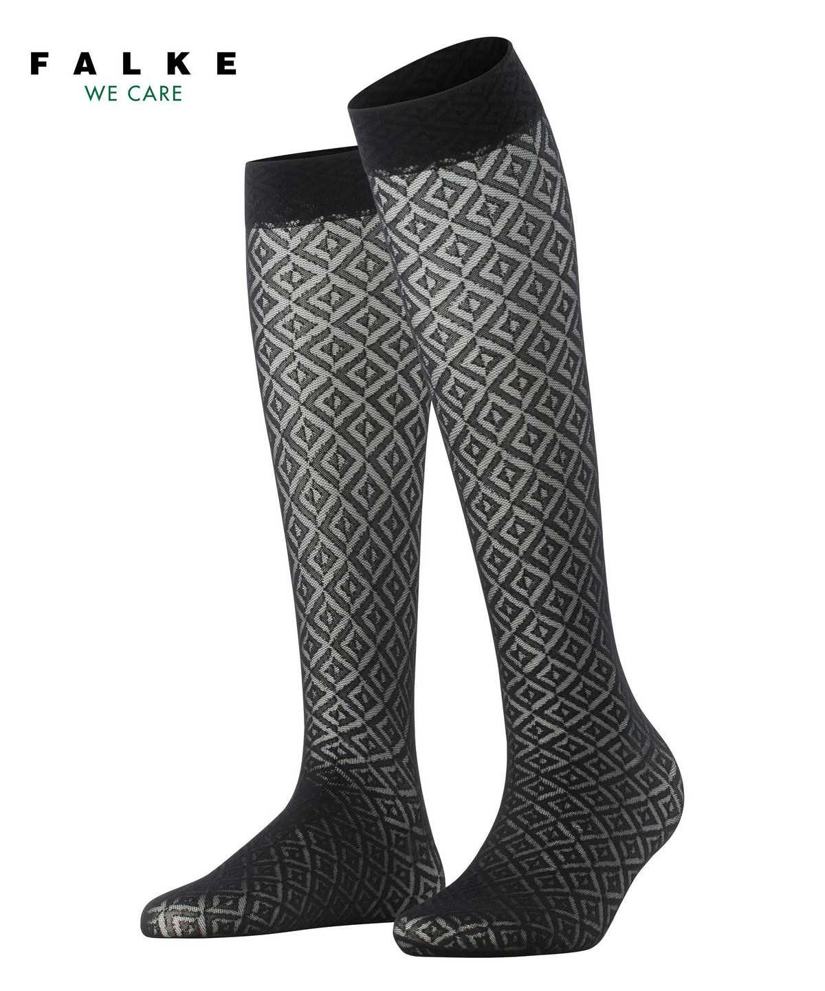 Calzini Donna Falke Tessellating 25 DEN Knee-high Socks Nere | VTJM03957