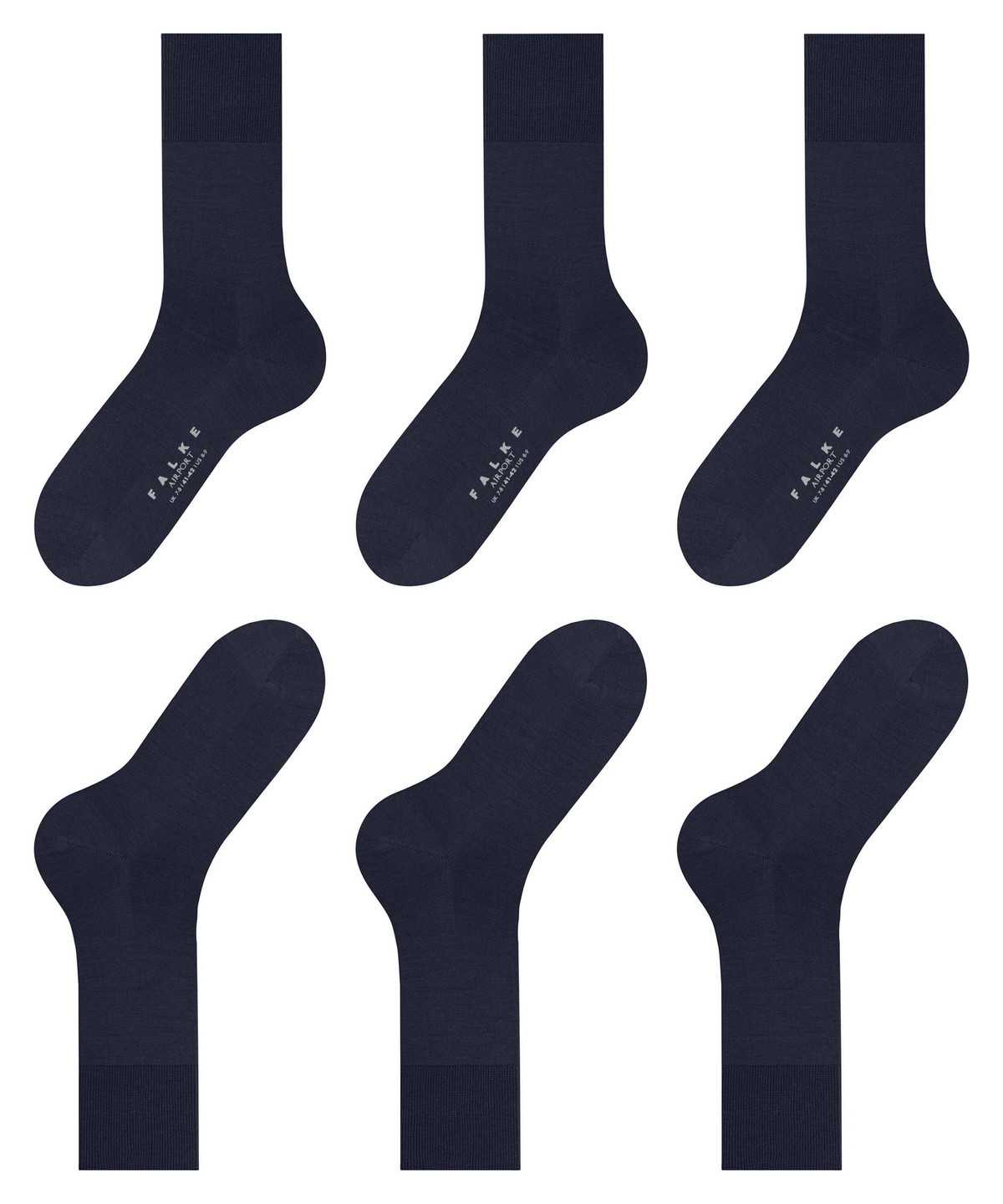 Calzini Uomo Falke Airport 3-Pack Socks Blu | OUJG98213