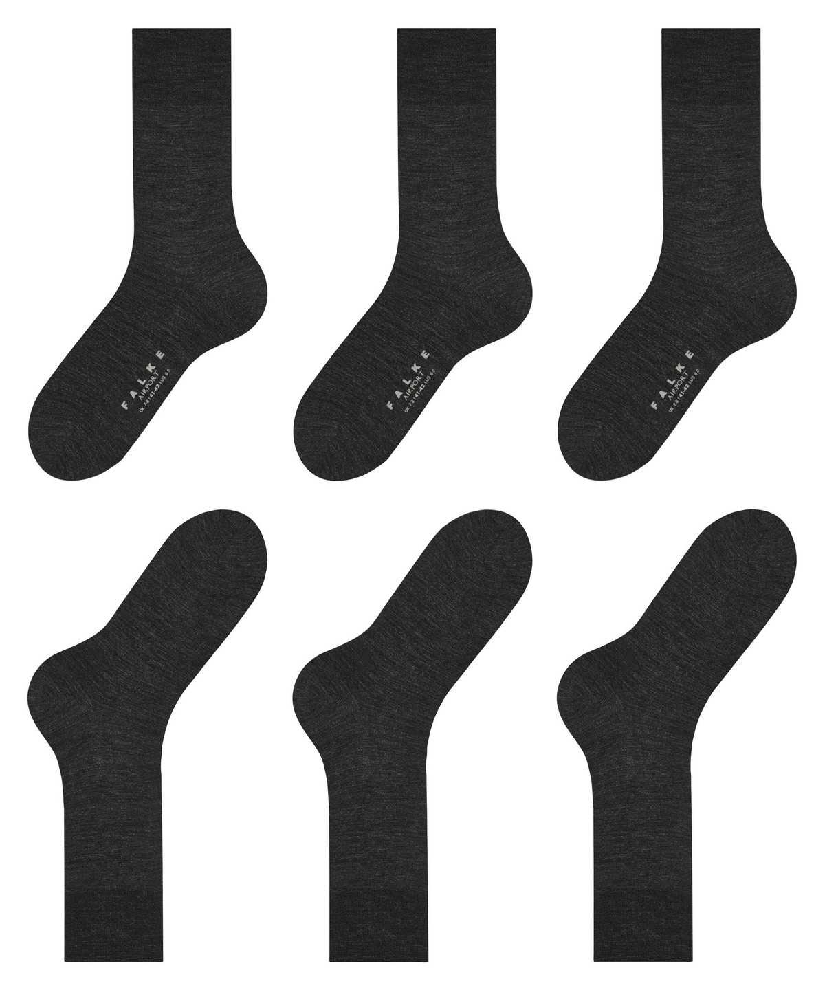 Calzini Uomo Falke Airport 3-Pack Socks Grigie | ZIHJ96028