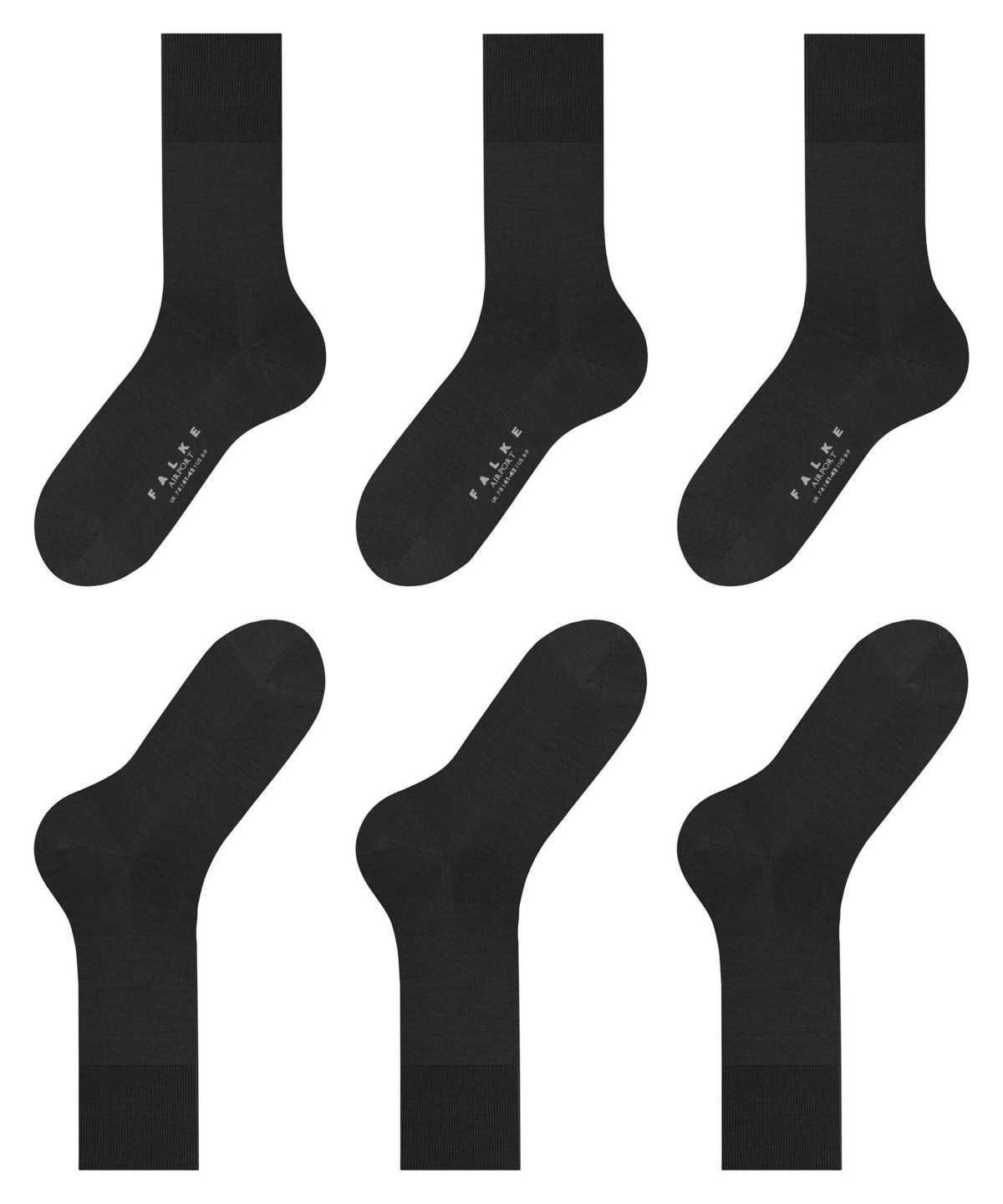 Calzini Uomo Falke Airport 3-Pack Socks Nere | DXVE06238