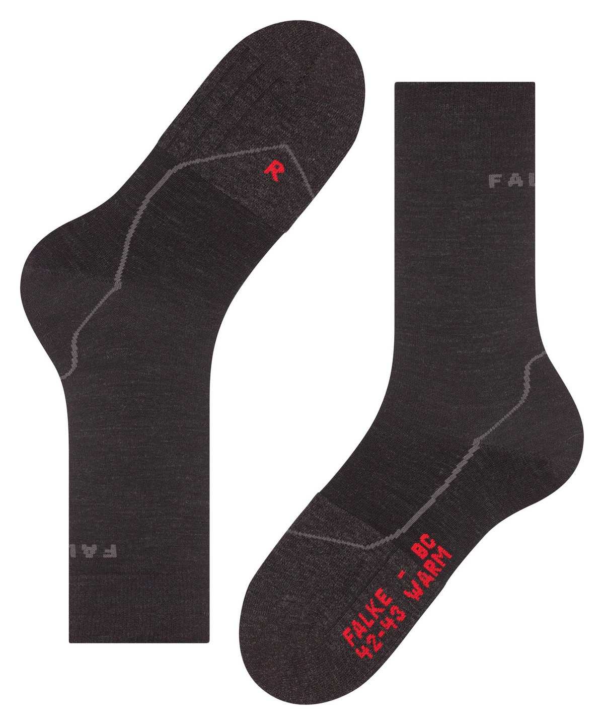 Calzini Uomo Falke BC Warm Biking Socks Nere | GCFI59640