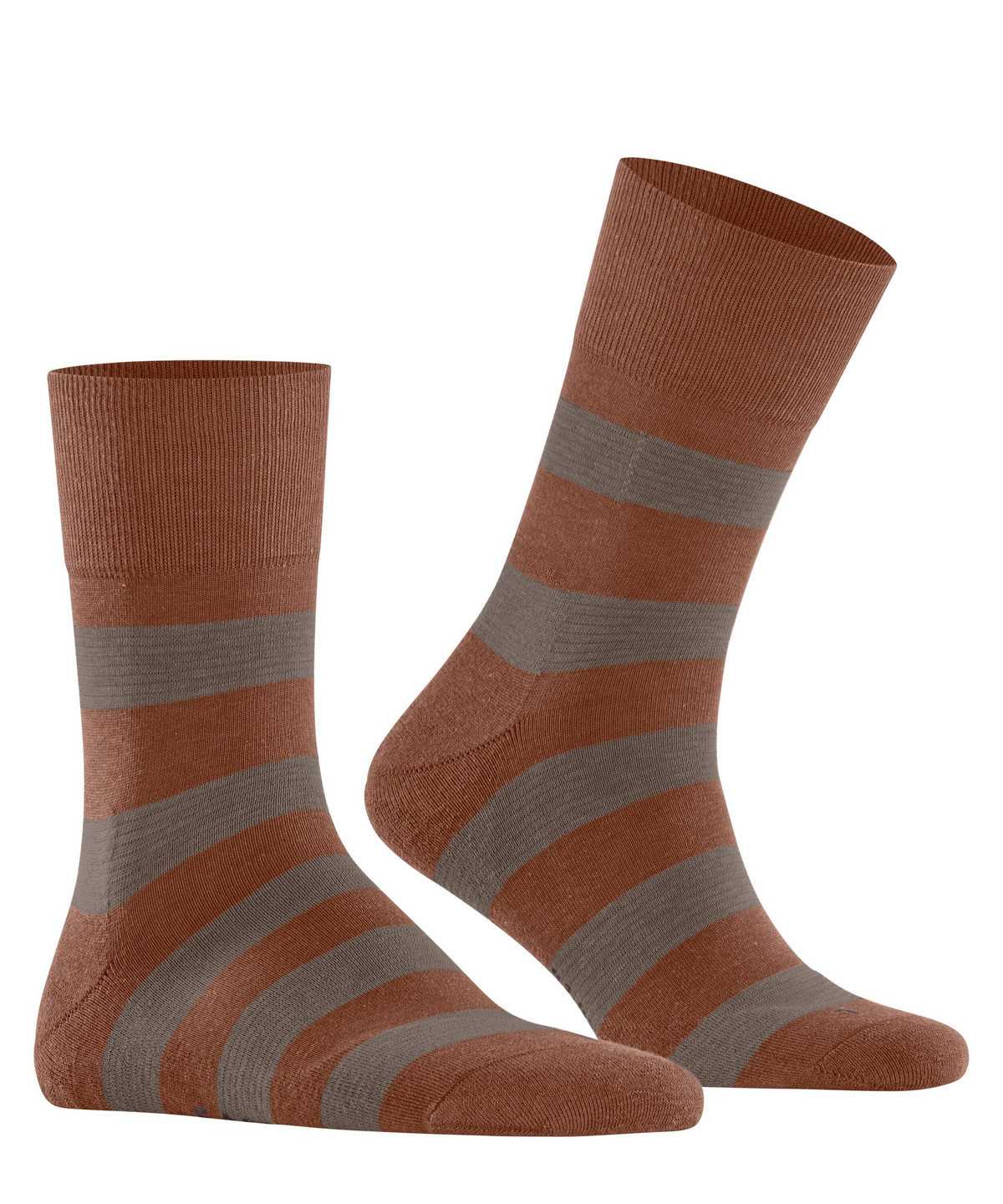 Calzini Uomo Falke Block Stripe Socks Marroni | AING72360