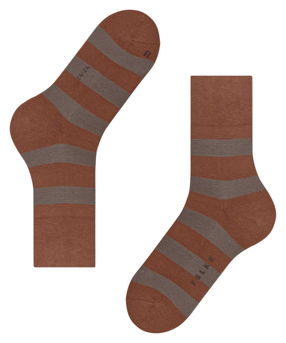 Calzini Uomo Falke Block Stripe Socks Marroni | AING72360