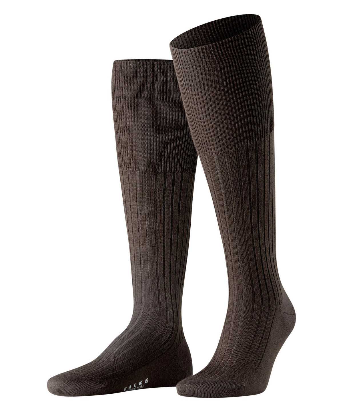 Calzini Uomo Falke Bristol Pure Knee-high Socks Marroni | JOVR68172