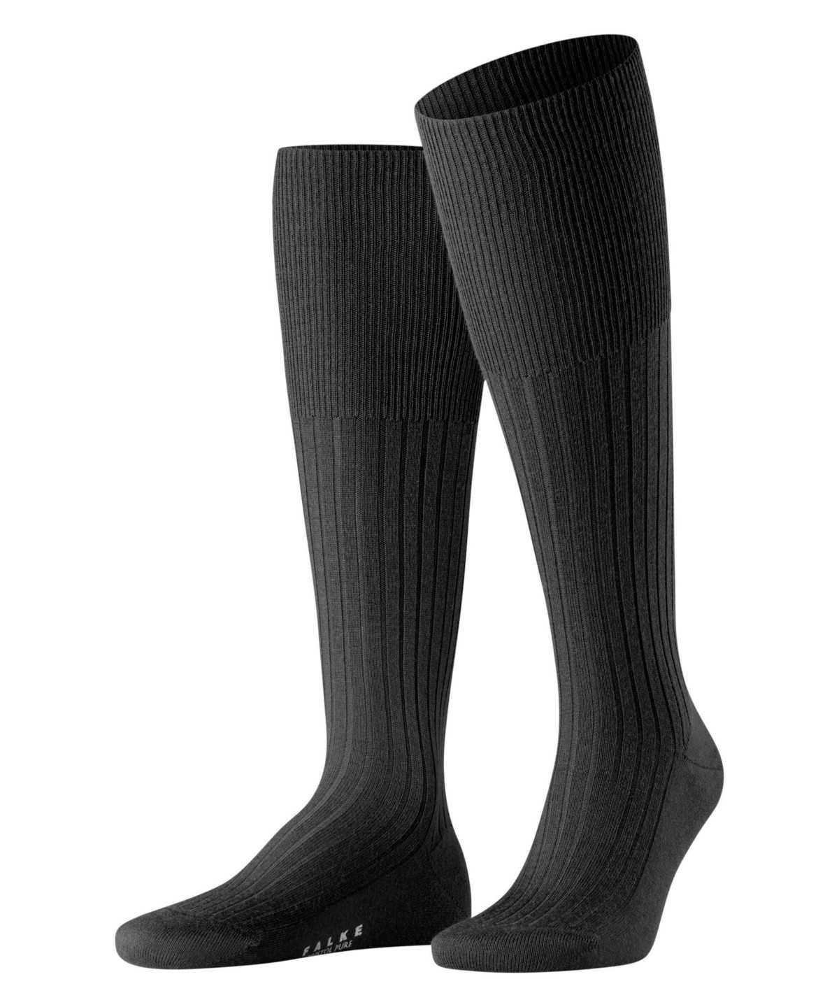 Calzini Uomo Falke Bristol Pure Knee-high Socks Nere | MCTJ05361