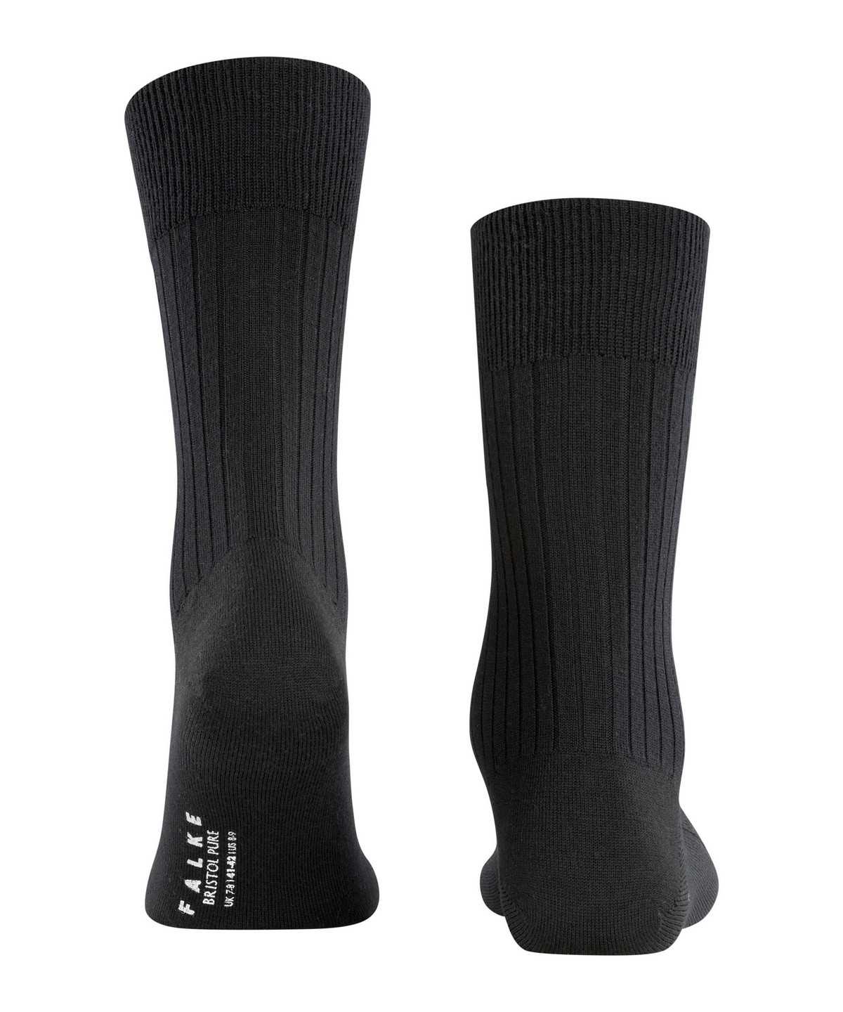 Calzini Uomo Falke Bristol Pure Socks Nere | ZBKA39756