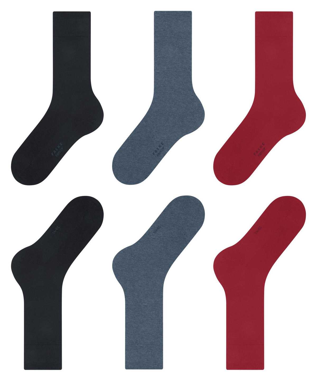 Calzini Uomo Falke Family 3-Pack Socks Multicolored | OMQA10638