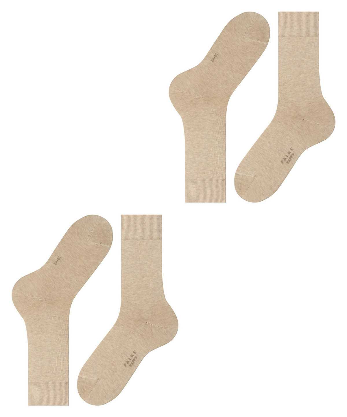 Calzini Uomo Falke Happy 2-Pack Socks Beige | VBMN94782