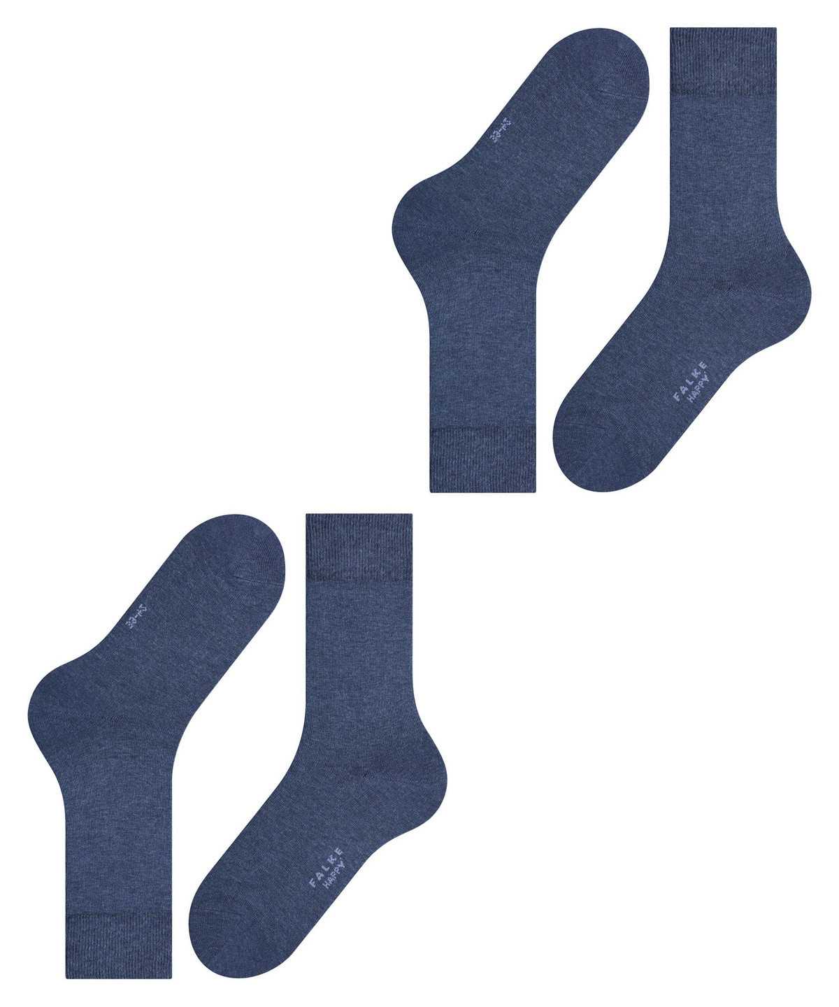 Calzini Uomo Falke Happy 2-Pack Socks Blu | VTXH15736