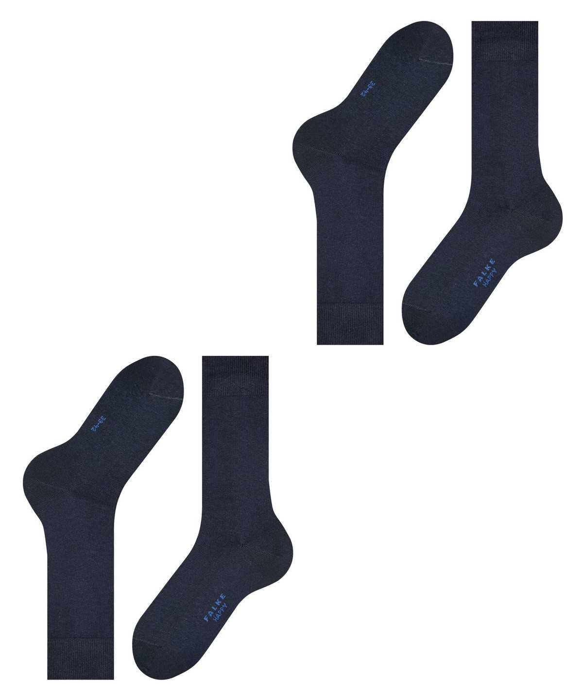 Calzini Uomo Falke Happy 2-Pack Socks Blu | LKVF90314