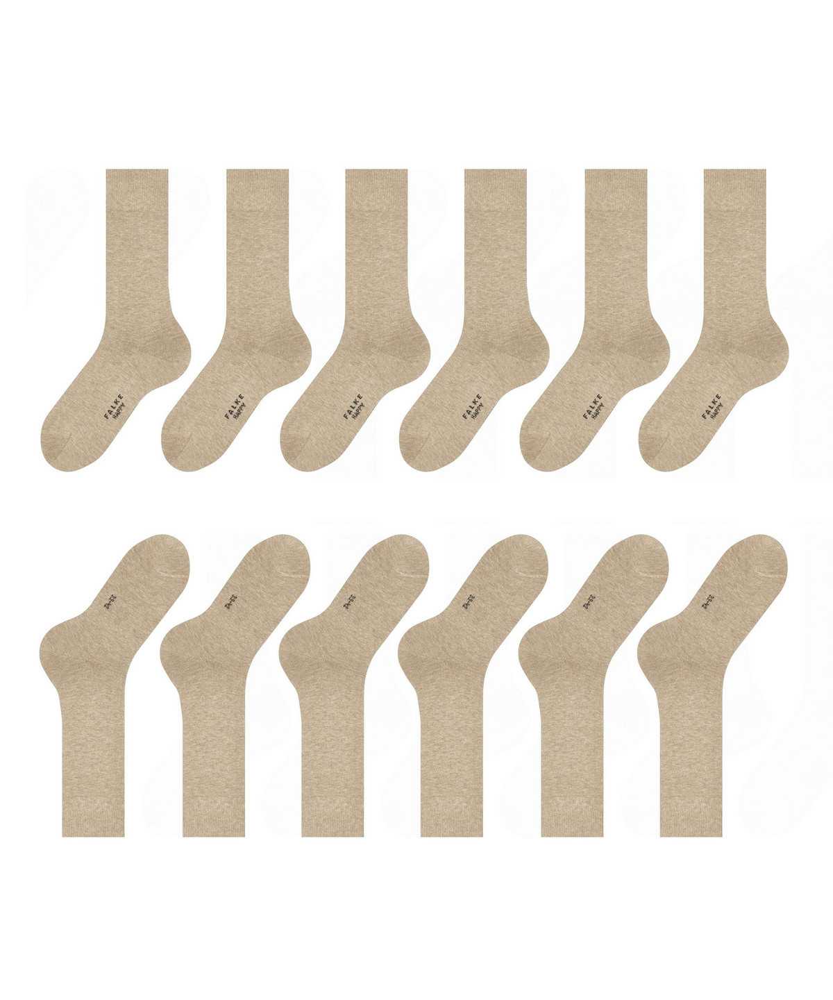 Calzini Uomo Falke Happy 6-Pack Socks Beige | HGTL43852