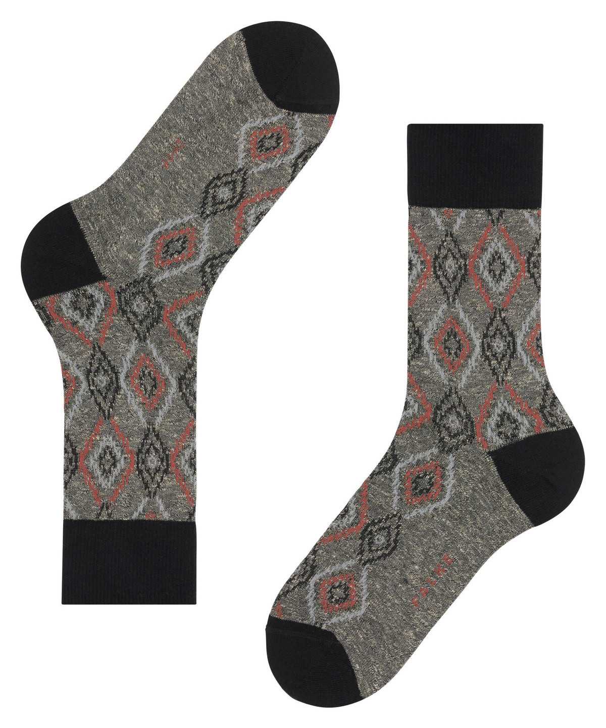 Calzini Uomo Falke Ikat Spell Socks Nere | AMGU74839