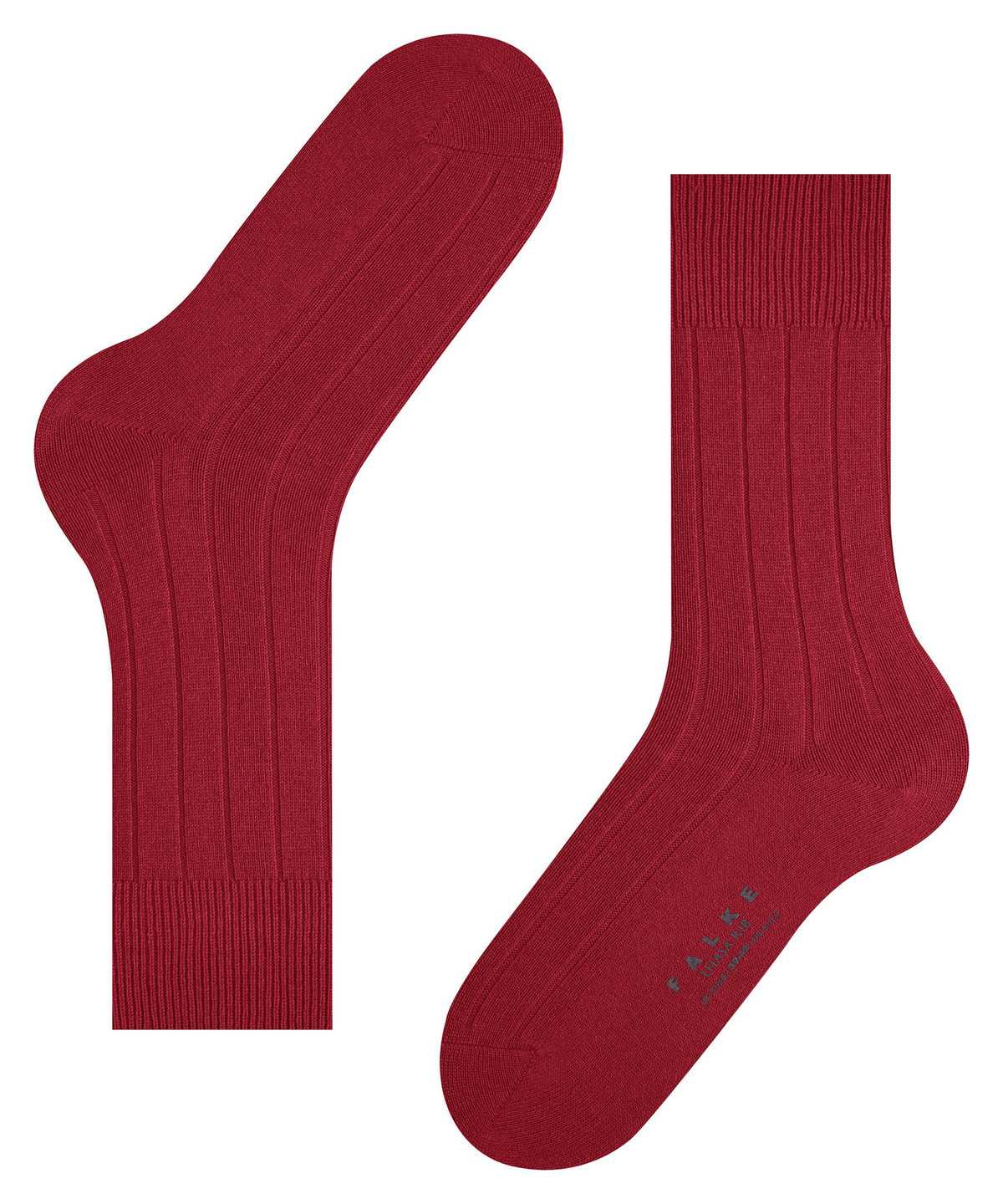 Calzini Uomo Falke Lhasa Rib Socks Rosse | JXWN54702