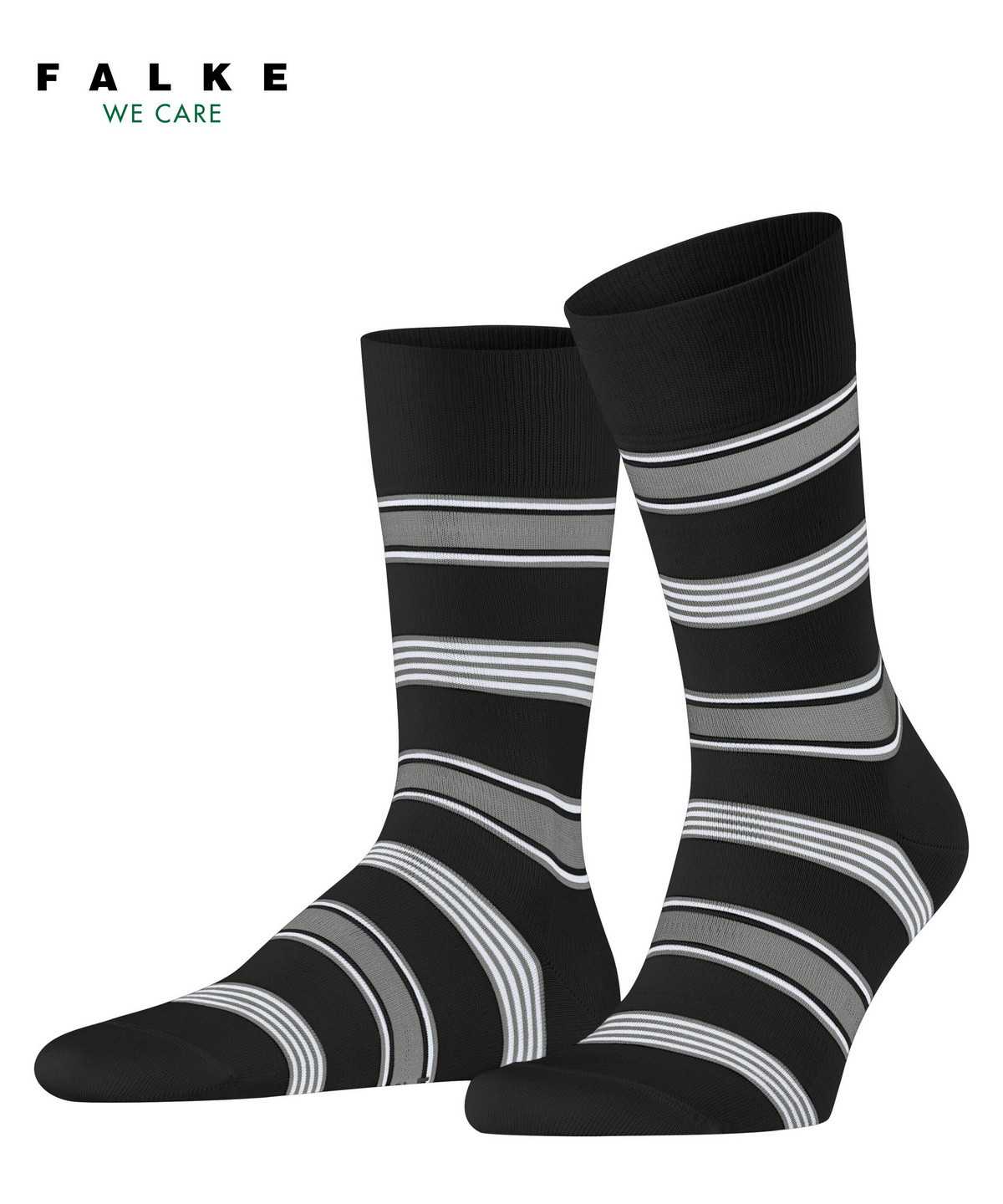 Calzini Uomo Falke Marina Stripe Socks Nere | NJXD74293