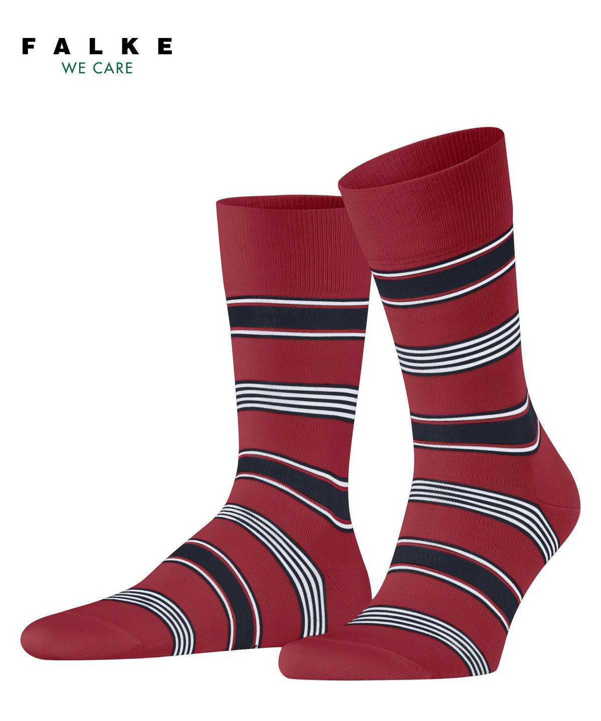 Calzini Uomo Falke Marina Stripe Socks Rosse | UHDQ93612