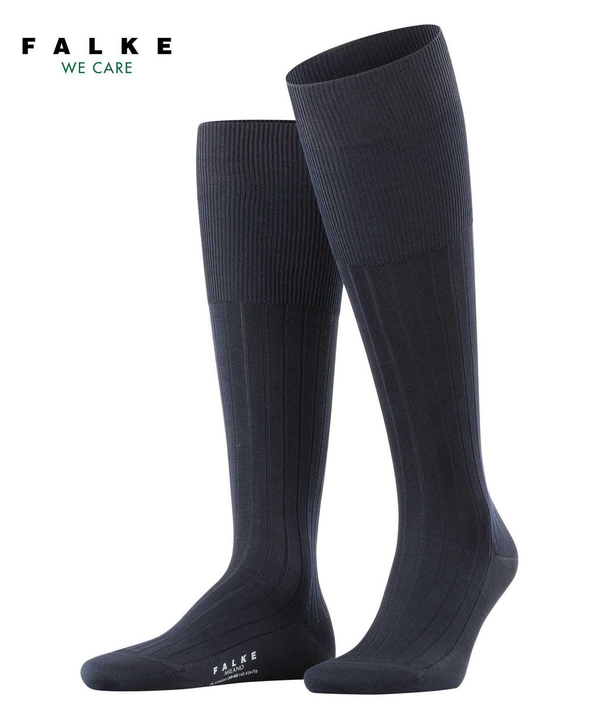 Calzini Uomo Falke Milano Knee-high Socks Blu | GIQD37815