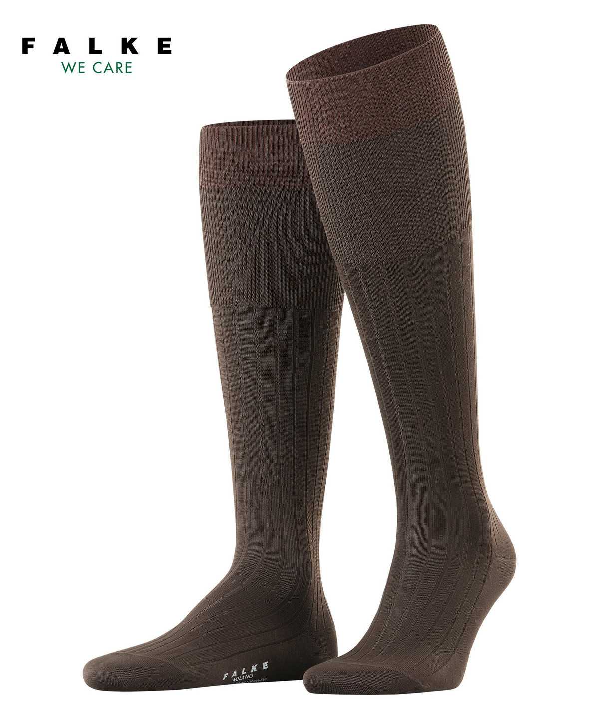 Calzini Uomo Falke Milano Knee-high Socks Marroni | MVST01547