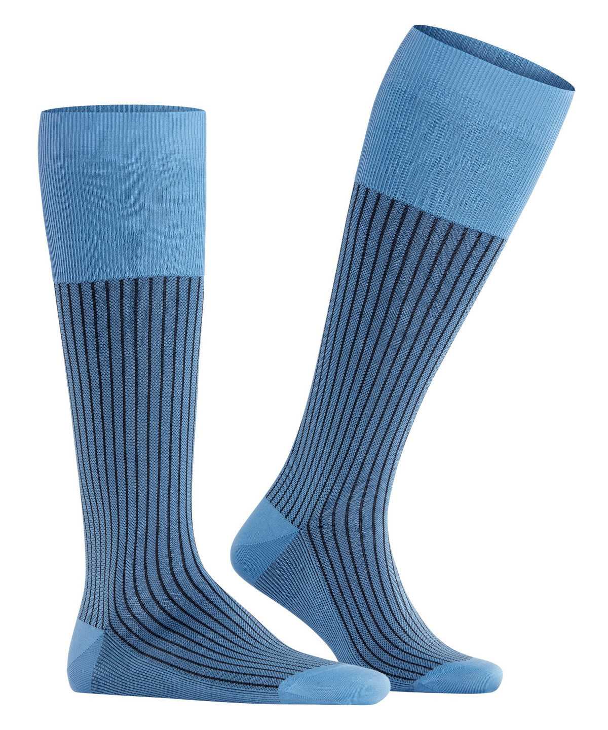 Calzini Uomo Falke Oxford Stripe Knee-high Socks Blu | OUMP65204