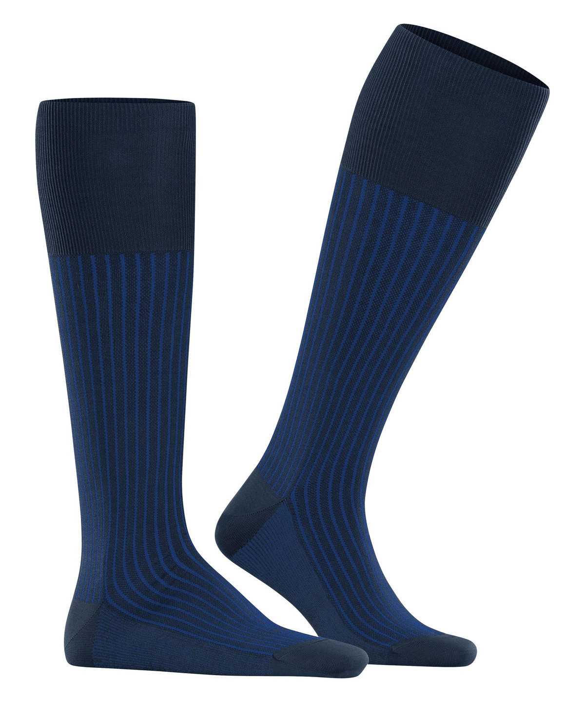 Calzini Uomo Falke Oxford Stripe Knee-high Socks Blu | JGWR51476