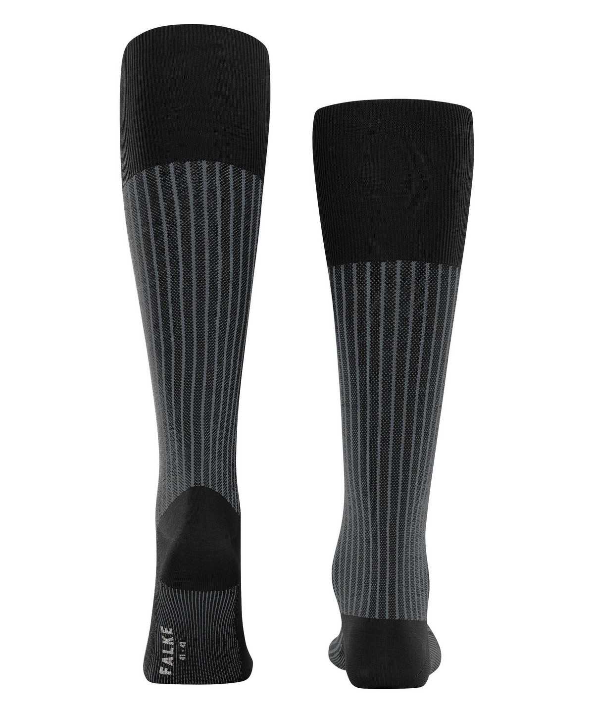 Calzini Uomo Falke Oxford Stripe Knee-high Socks Nere | LBUD31946