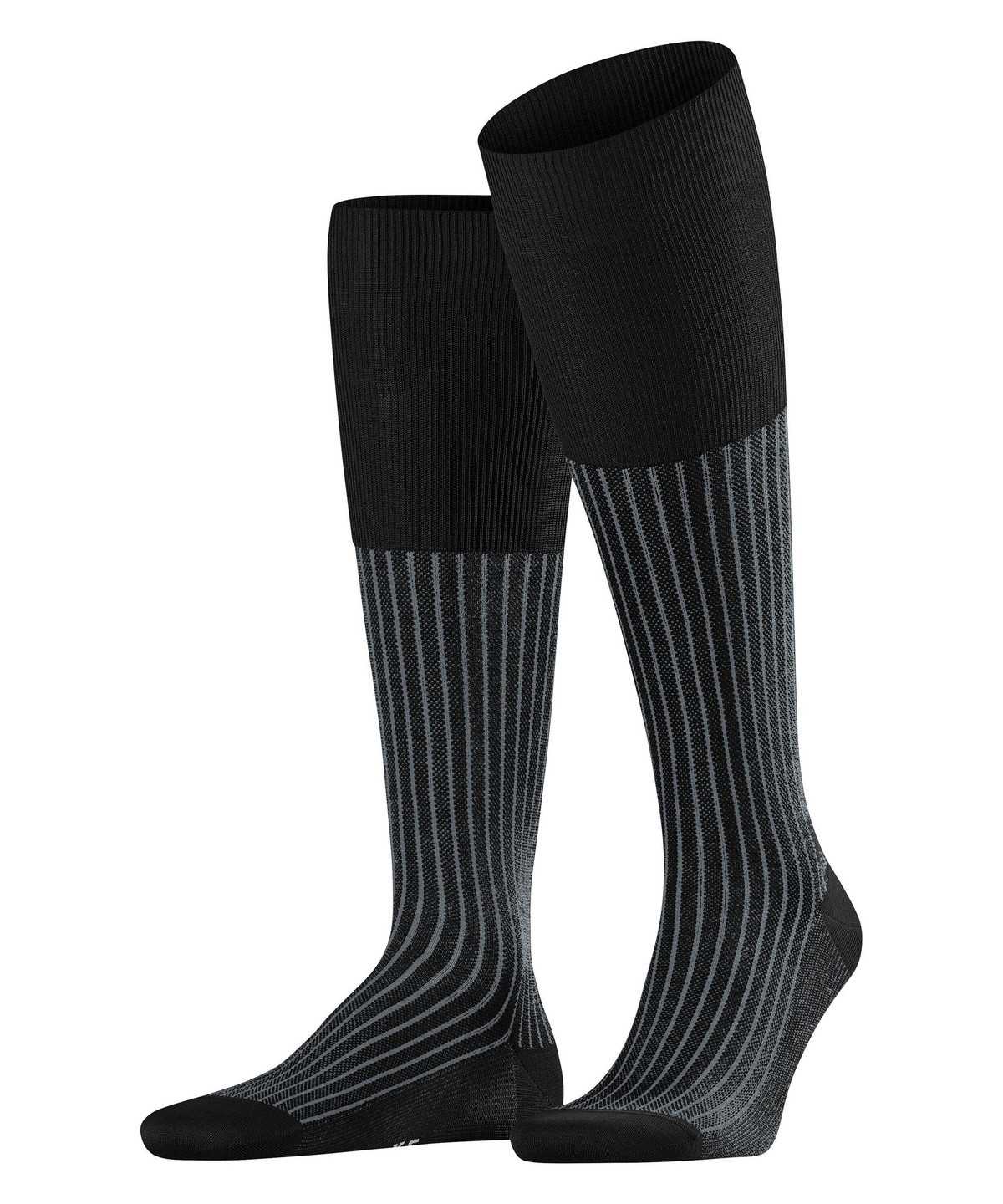 Calzini Uomo Falke Oxford Stripe Knee-high Socks Nere | LBUD31946