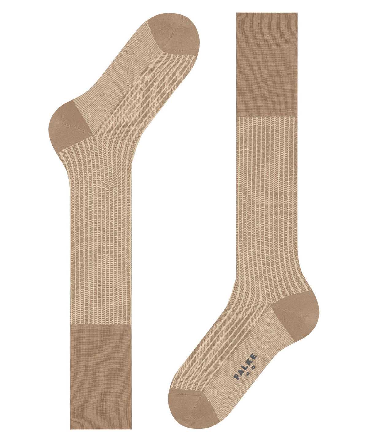 Calzini Uomo Falke Oxford Stripe Knee-high Socks Marroni | ITSW69501