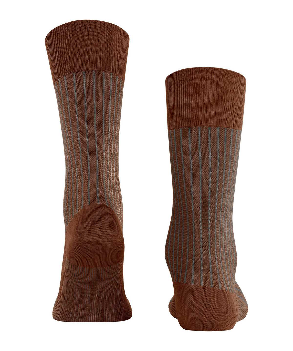 Calzini Uomo Falke Oxford Stripe Socks Marroni | UKSB12754