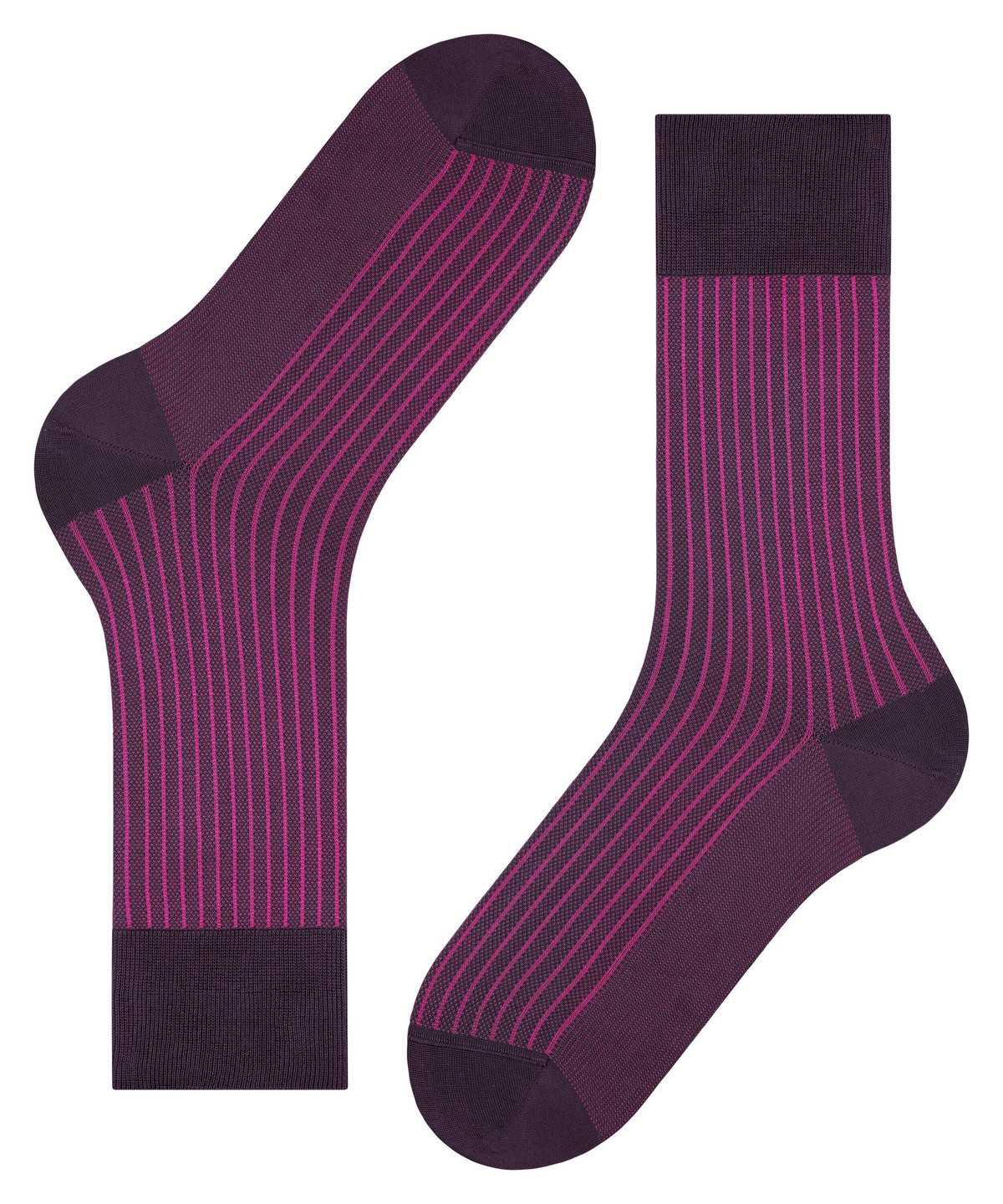 Calzini Uomo Falke Oxford Stripe Socks Viola | WENI13075