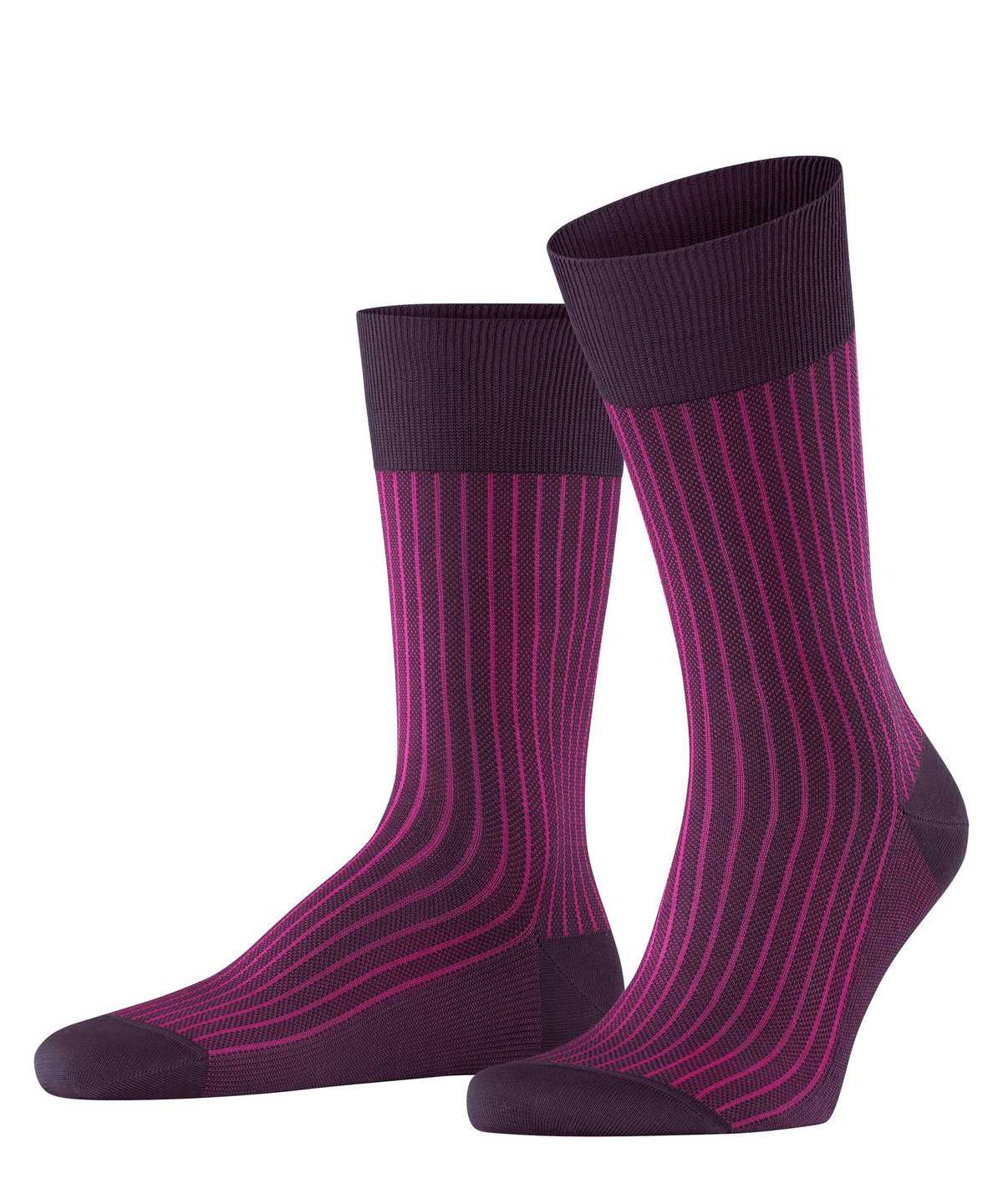 Calzini Uomo Falke Oxford Stripe Socks Viola | WENI13075