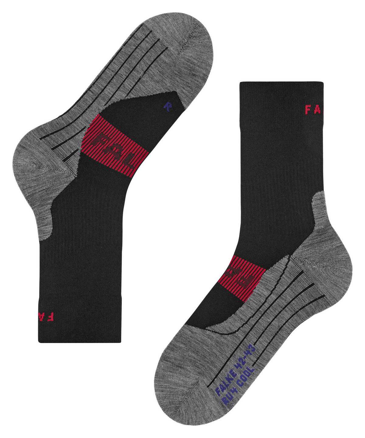 Calzini Uomo Falke RU4 Endurance Cool Running Socks Nere | SMZI81926