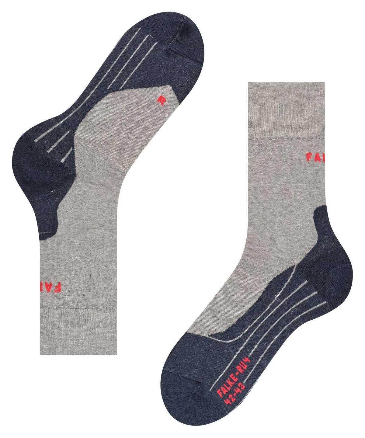 Calzini Uomo Falke RU4 Endurance Running Socks Grigie | JRMO20795