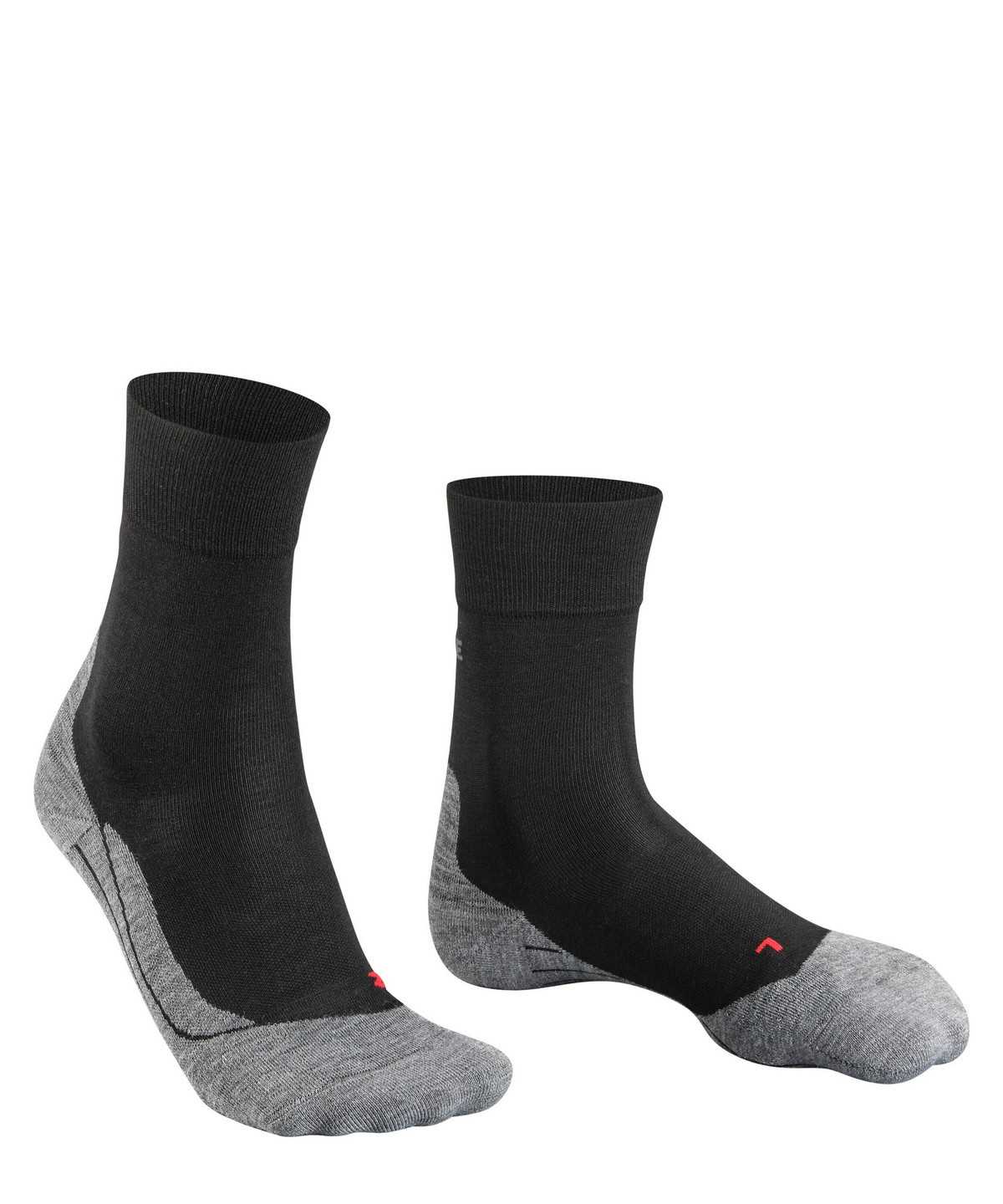 Calzini Uomo Falke RU4 Endurance Wool Running Socks Nere | OSIL67854