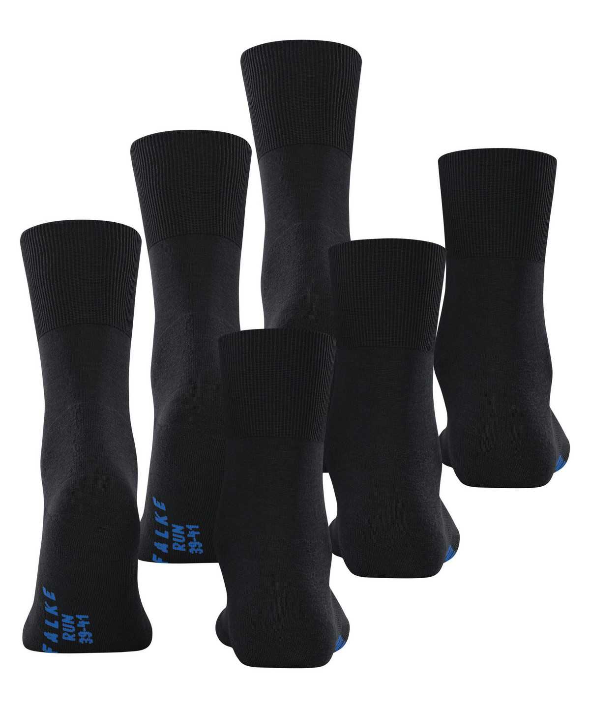 Calzini Uomo Falke Run 3-Pack Socks Nere | MGST39061