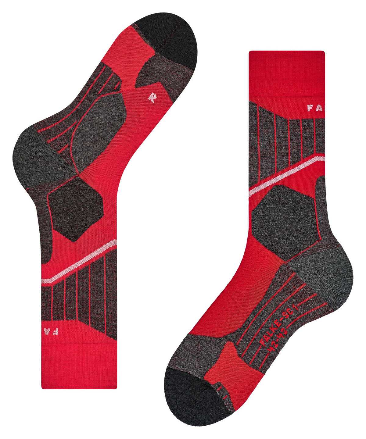 Calzini Uomo Falke SC1 Skiing Socks Rosse | OLXV01536