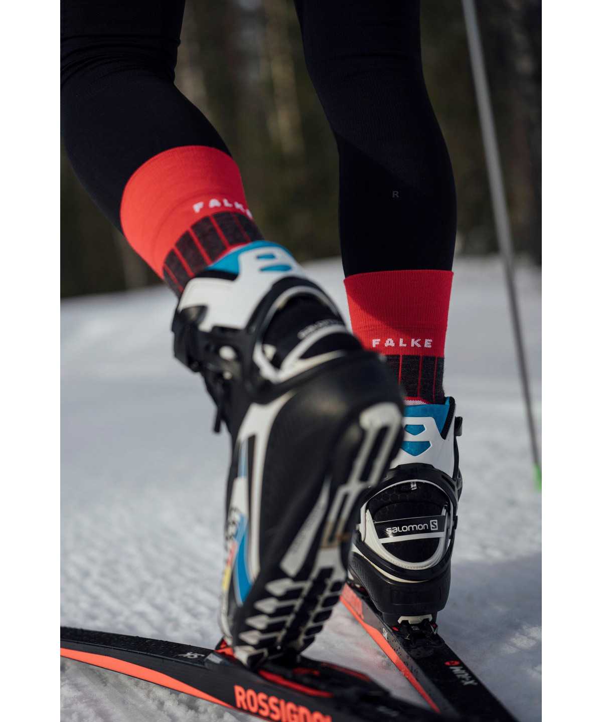 Calzini Uomo Falke SC1 Skiing Socks Rosse | OLXV01536