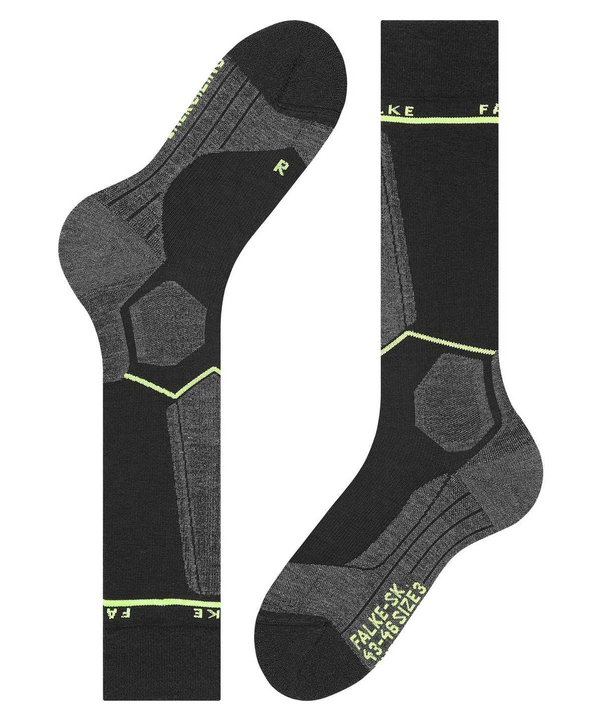 Calzini Uomo Falke SK Compression Wool Skiing Knee-high Socks Nere | KQUW48379