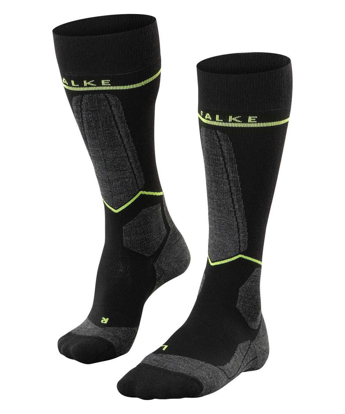 Calzini Uomo Falke SK Compression Wool Skiing Knee-high Socks Nere | KQUW48379