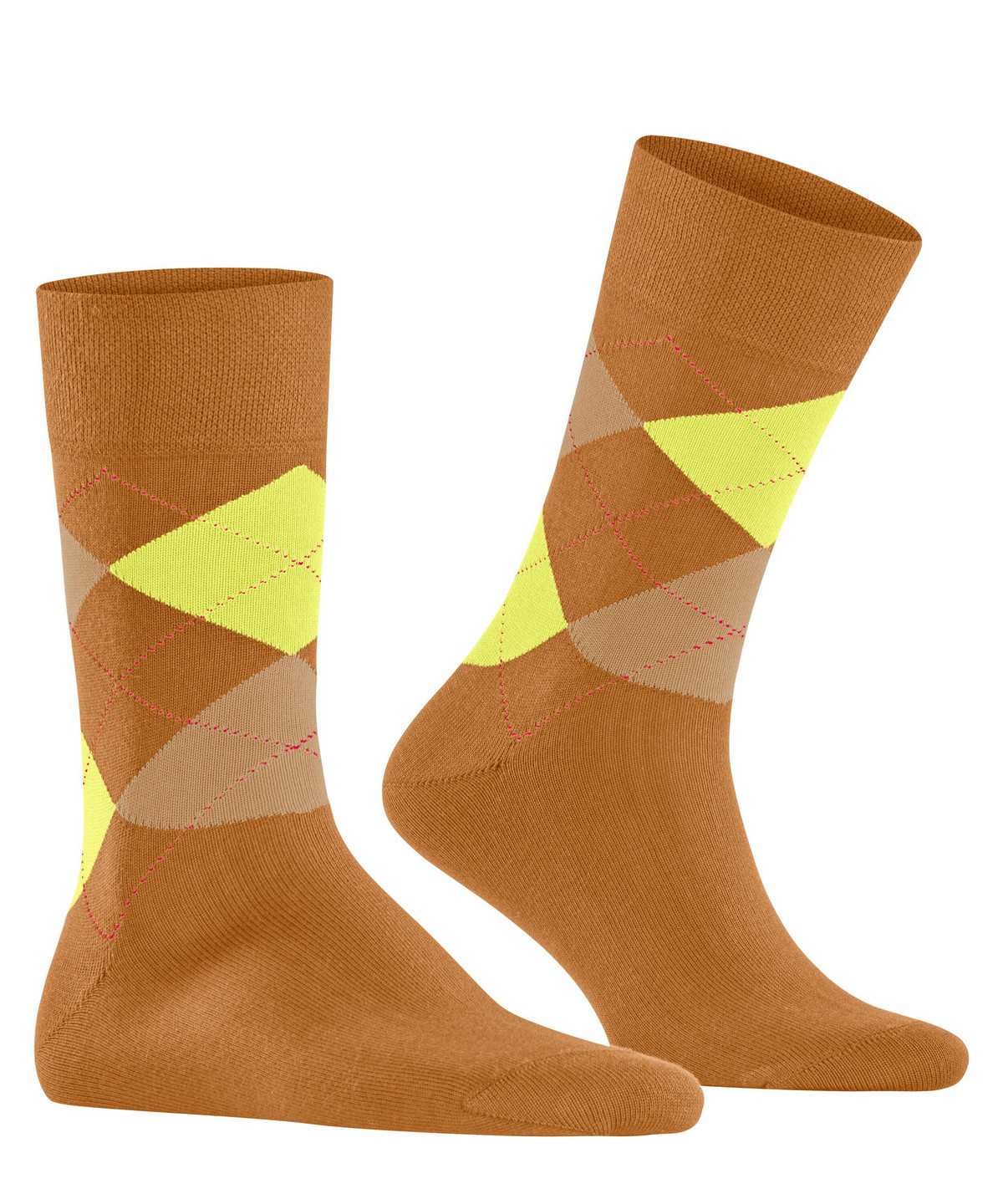 Calzini Uomo Falke Sensitive Argyle Socks Arancioni | HLFZ58719