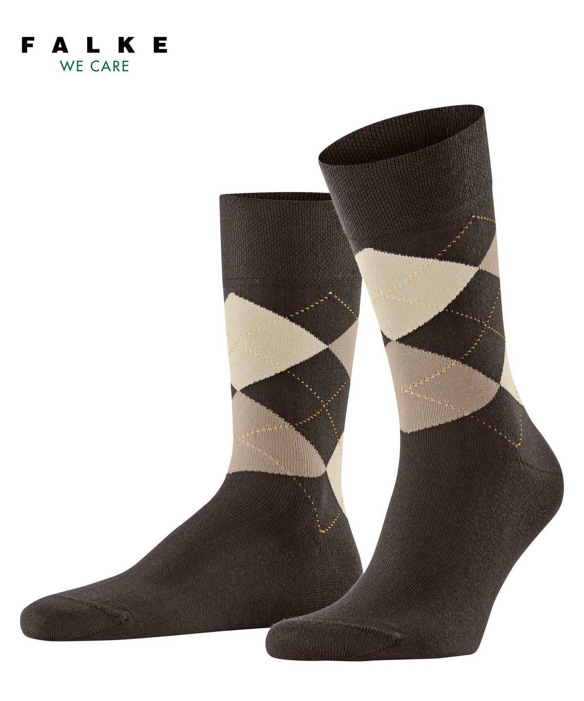 Calzini Uomo Falke Sensitive Argyle Socks Marroni | XBZK42906