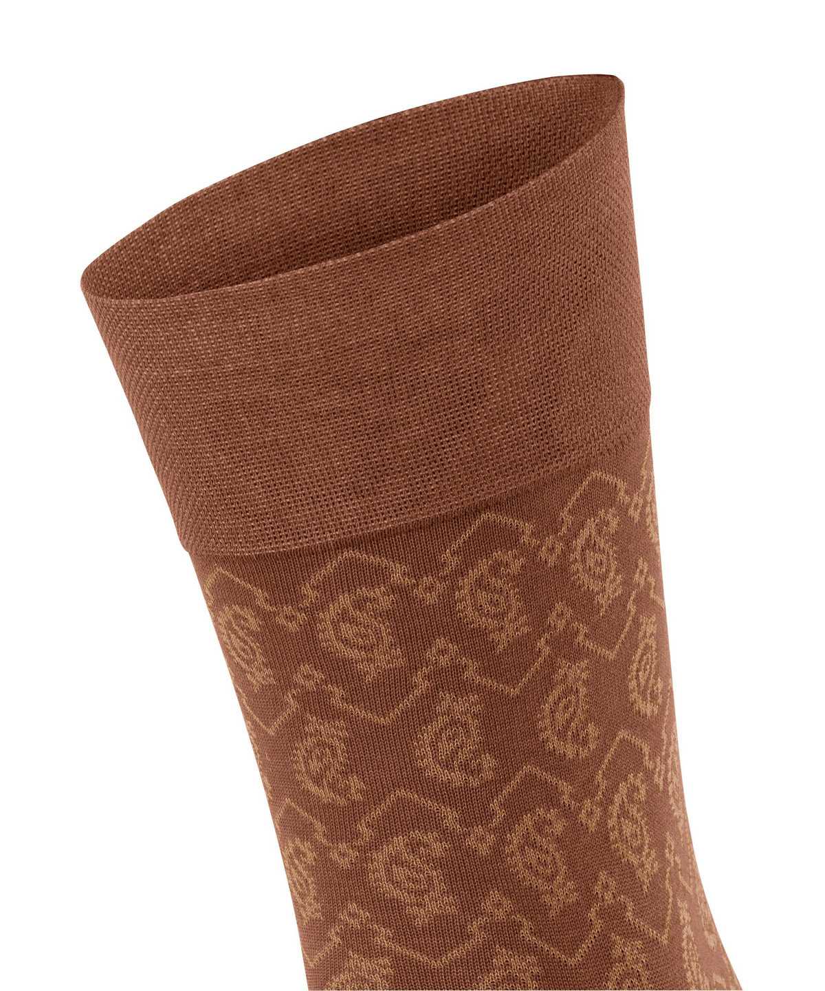 Calzini Uomo Falke Sensitive Indian Tie Pattern Socks Marroni | FPWC62109