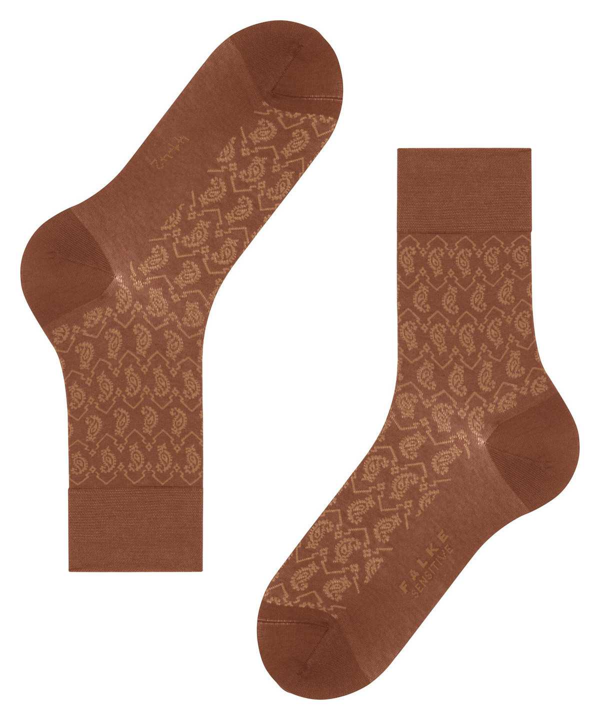 Calzini Uomo Falke Sensitive Indian Tie Pattern Socks Marroni | FPWC62109