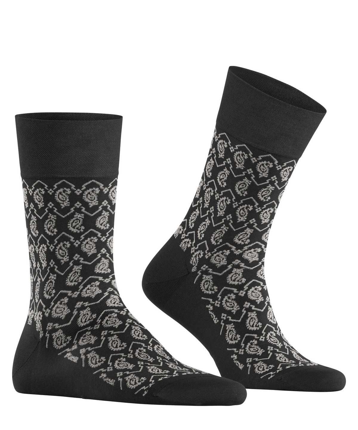 Calzini Uomo Falke Sensitive Indian Tie Pattern Socks Nere | MYED51739