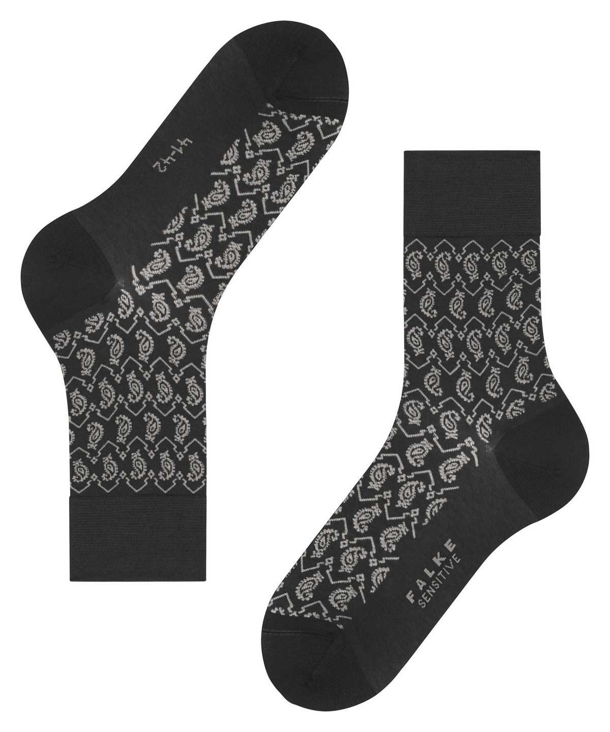 Calzini Uomo Falke Sensitive Indian Tie Pattern Socks Nere | MYED51739